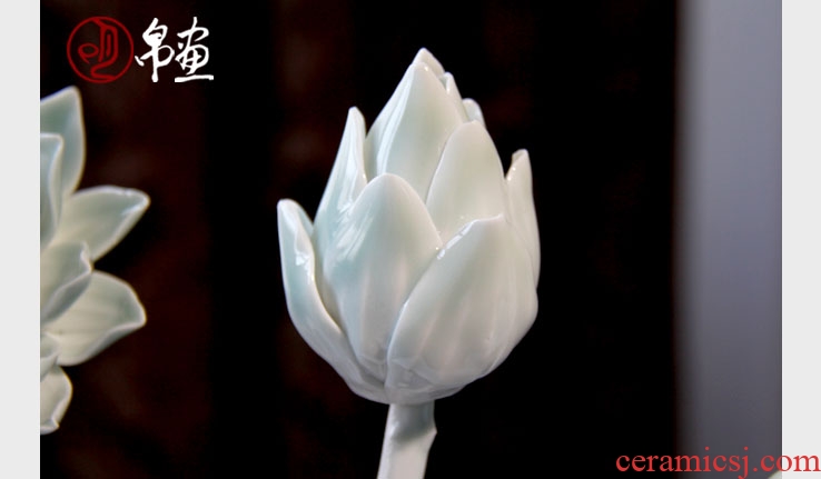 Jingdezhen ceramic fake flowers home sitting room adornment flowers celadon clay hand pinch flower arranging flower decoration process simulation