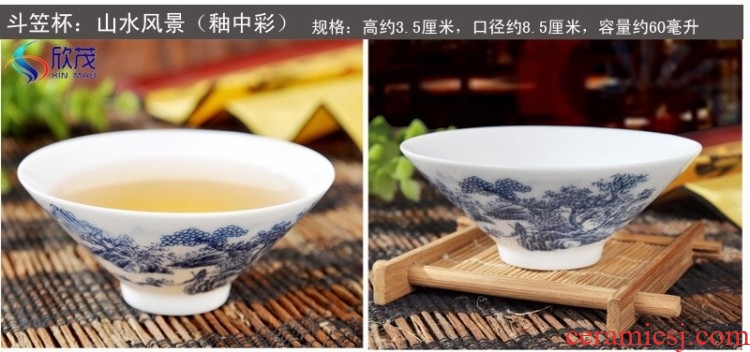 Of jingdezhen blue and white thin ceramic sample tea cup cup tire kung fu tea cups of individual cup