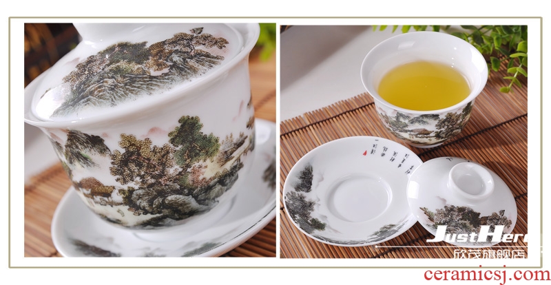 Xin MAO jingdezhen ceramic tea set ipads China tureen tea cup World cup personal tea bowl