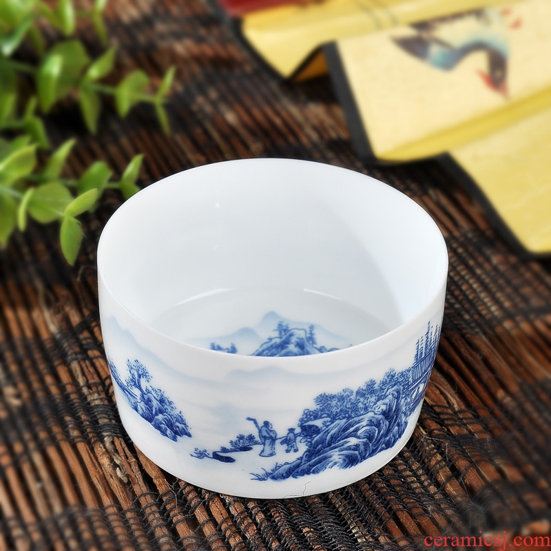 Of jingdezhen blue and white thin ceramic sample tea cup cup tire kung fu tea cups of individual cup