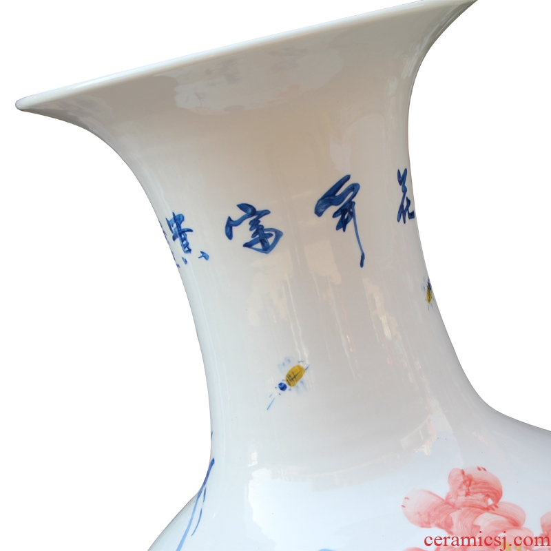 Jingdezhen ceramics hand - made porcelain youligong peony riches and honour of large vase palace hall decoration furnishing articles