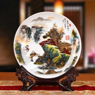Jingdezhen ceramics pastel landscapes by hang dish plate faceplate Chinese style household decorative furnishing articles