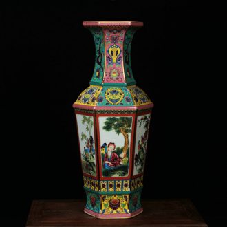 Jingdezhen ceramics, vases, antique green red hoard of enamel glaze Atlantic had six bottles of arts and crafts