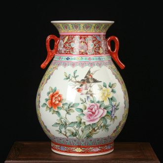Jingdezhen ceramics powder enamel factory goods f barrels vase was Chinese style classical Ming and the qing dynasties home decoration furnishing articles