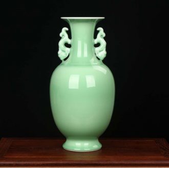 Jingdezhen ceramics pea green flowers ears lotus seed vase modern household fashionable sitting room adornment is placed