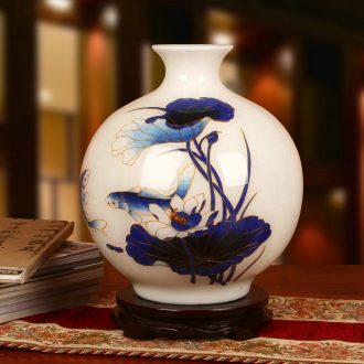 Jingdezhen ceramics vase high - grade Chinese fish straw lotus vase fashion home decoration decoration furnishing articles