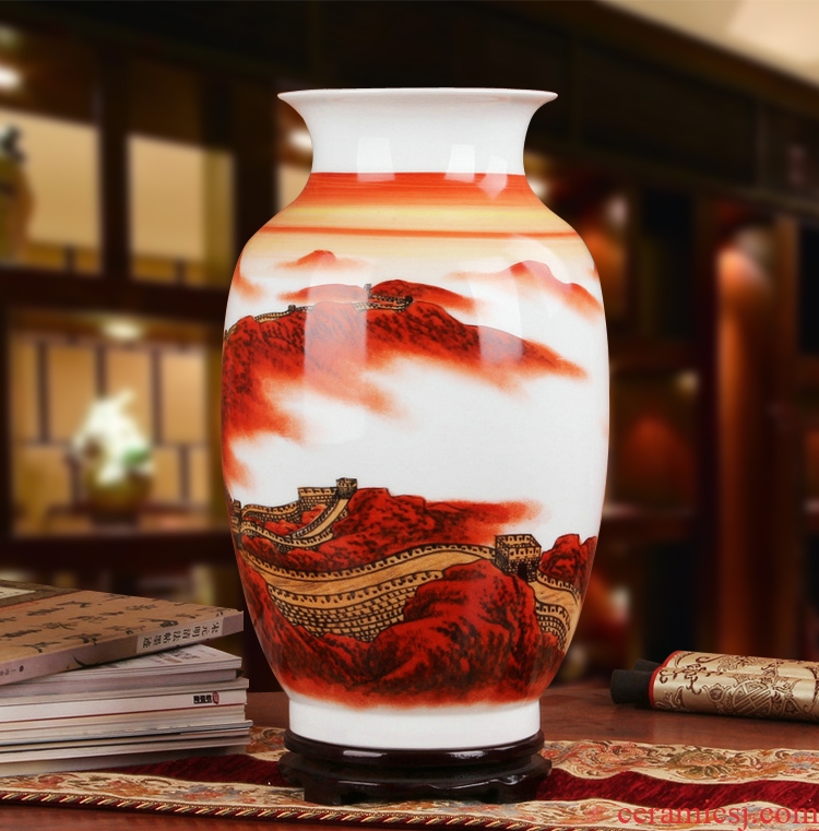 Famous hu, jingdezhen ceramics vase upscale gift collection Long Changcheng porcelain hand - made China vase