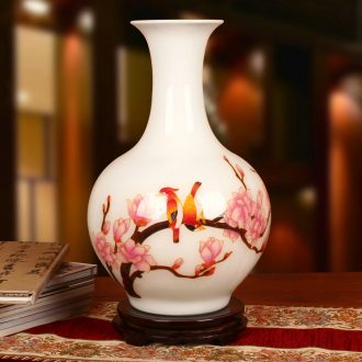 Jingdezhen ceramics gold straw beaming vase crafts decoration modern Chinese study