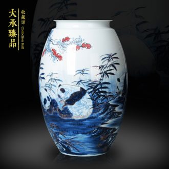 The see colour blue and white porcelain of jingdezhen ceramics vase please auspicious sambo, vases, modern Chinese style household decoration