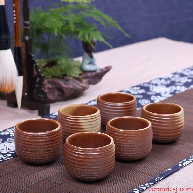 Household ceramics firewood retro kylix kung fu tea set tea cups hat to a cup of tea light cup 6 pack