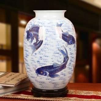 The see colour blue and white porcelain of jingdezhen ceramics high - grade hand - made years more Chinese style household decorative vase furnishing articles