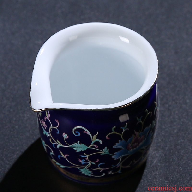 The Product of jingdezhen porcelain remit gathers up flower tea powder enamel rolling way fair keller cup points hand paint tea tea set