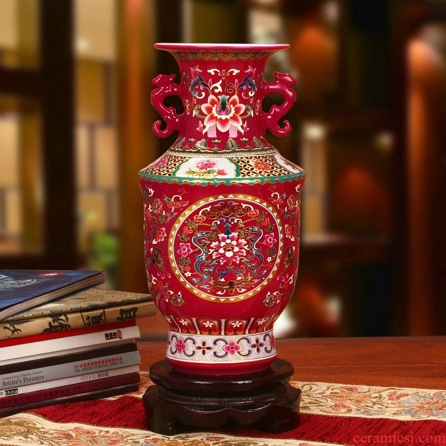 Jingdezhen ceramics high - grade crystal glaze double yao fu spent climbing ssangyong admiralty vase modern household decoration