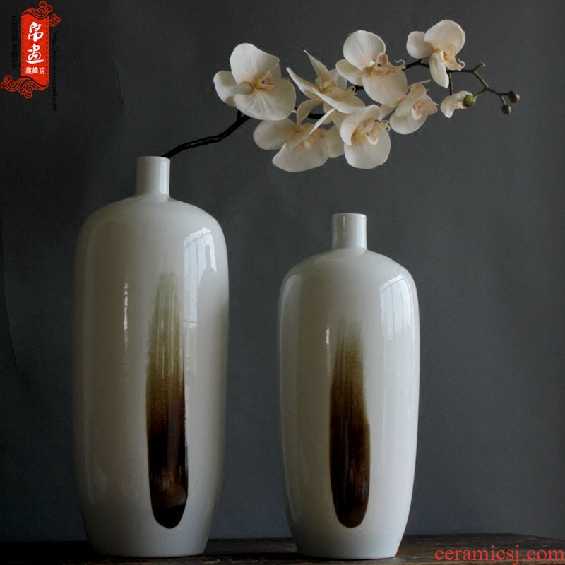 Vase furnishing articles ceramic modern new Chinese style decoration club dried flowers, household soft outfit example room sitting room porch receptacle