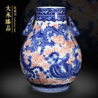 Jingdezhen ceramics antique blue - and - white youligong flower is in extremely good fortune deer head vase bookshelf sitting room furnishing articles