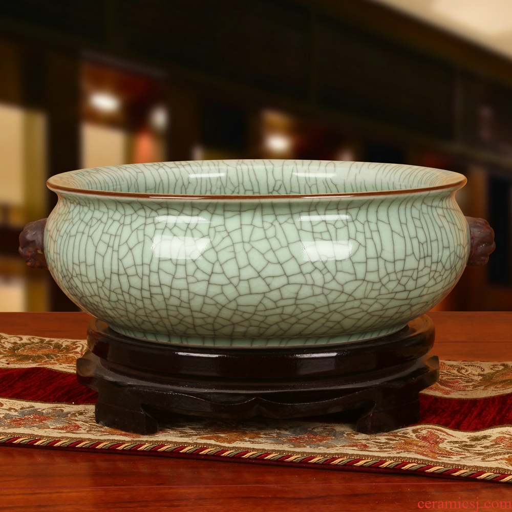 Antique elder brother up with jingdezhen ceramics slicing the tortoise tank flowerpot shallow classical Chinese style household adornment furnishing articles