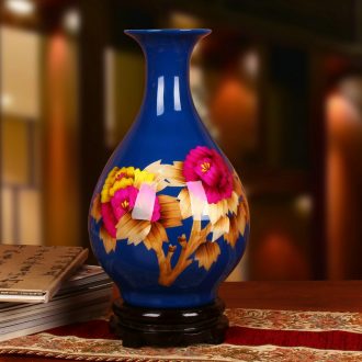 Jingdezhen ceramics straw peony riches and honour okho spring vase modern household crafts collection