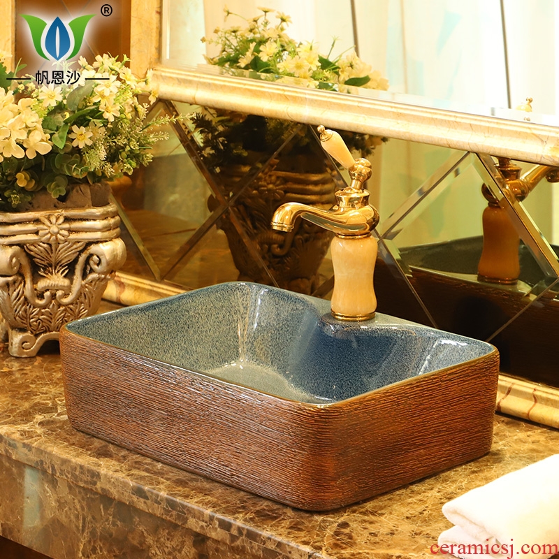 Square table basin of continental basin of jingdezhen ceramic household for wash gargle art lavatory toilet lavabo