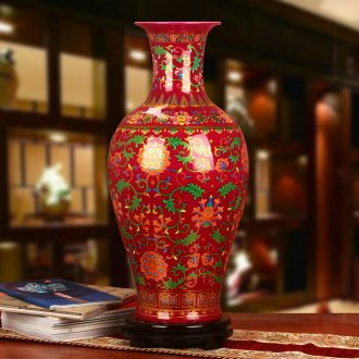Jingdezhen ceramics modern household crystalline glaze mei red technological device of large vase furnishing articles