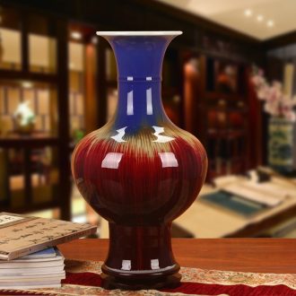 Jingdezhen ceramics vase four coating color glaze flower the lantern Chinese style household decoration decoration furnishing articles