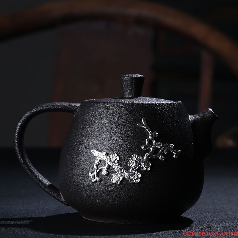 The Product porcelain sink coarse pottery ease pot with silver checking silver ceramic teapot tea gift kung fu tea