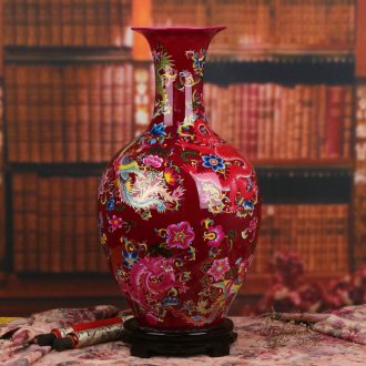 Modern Chinese jingdezhen ceramics mei red in extremely good fortune of large vases, fashionable new homes home furnishing articles
