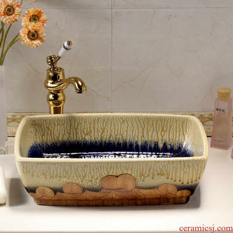 A Rectangle on the ceramic basin sink sink to wash face basin bathroom art antique plate of restoring ancient ways