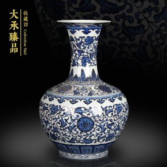 Antique Chinese style classical jingdezhen ceramics hand - made wrapped branch of blue and white porcelain vase porch desk mesa furnishing articles