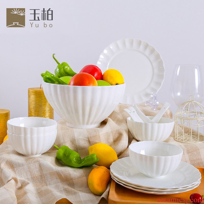 Jade cypress jingdezhen ceramic tableware suit ipads bowls plate pure color 13 woolly jobs without makeup fresh and gift porcelain