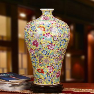 Jingdezhen ceramics art porcelain factory factory goods upscale boutique pastel yellow flower vase peony the French