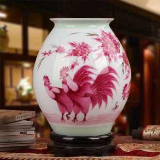 Famous Xia Guoan high - grade gift porcelain vase hand - made works of jingdezhen ceramics powder enamel three figure bottles