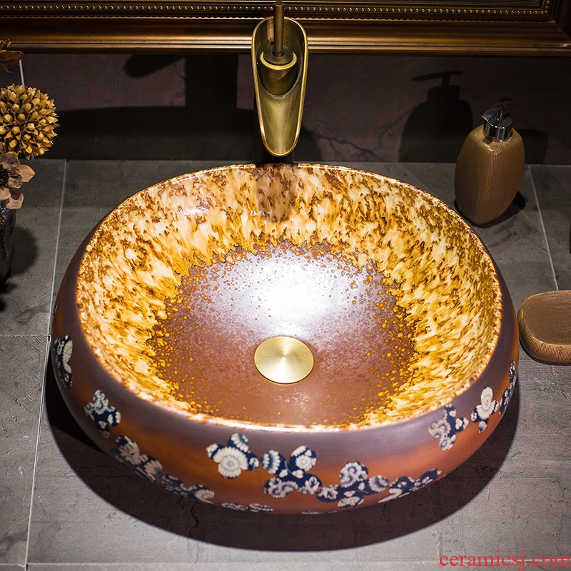 Jingdezhen fashionable restore ancient ways the balcony sink archaize ceramic stage basin bathroom basin is the basin that wash a face hands pool