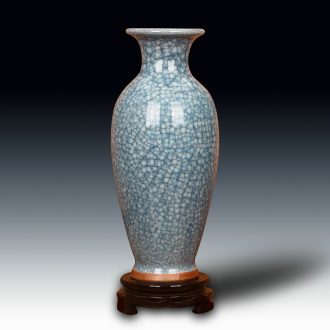 Jingdezhen ceramic vase archaize of jun porcelain up blue ice piece of modern Chinese style classical decoration vase furnishing articles