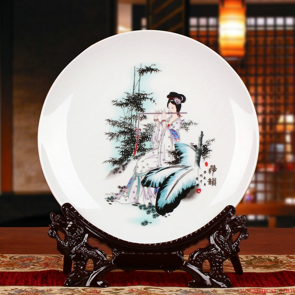 Jingdezhen ceramics (beauty faceplate hang dish modern household adornment handicraft decoration decoration plate