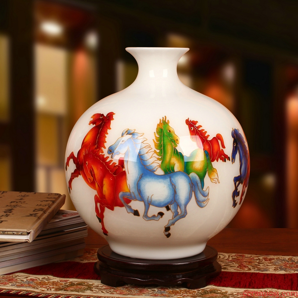 Jingdezhen ceramics vase golden straw success vase modern high - grade Chinese style household furnishing articles
