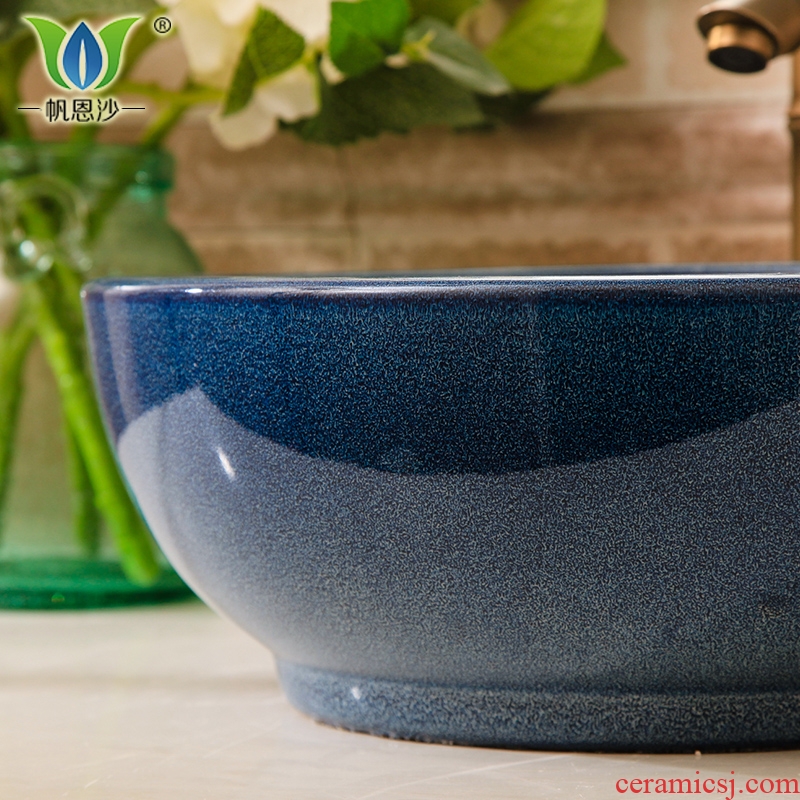 The sink single basin type ceramic art basin bowl round on The mini small size 35 cm30cm small home