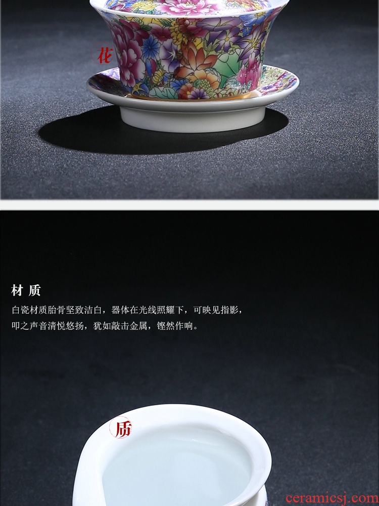 The Product of jingdezhen porcelain remit colored enamel tea sets travel carpet of portable is suing tea tea cloth