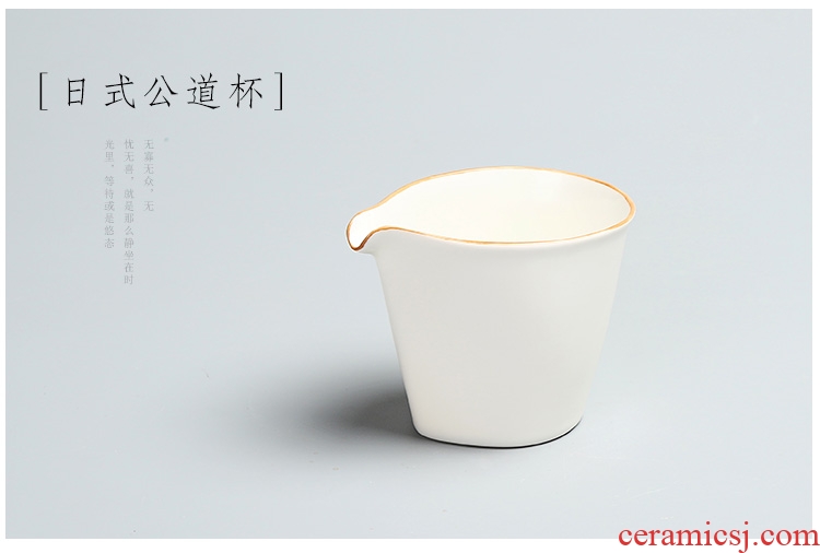 Quiet life Japanese tea is inferior smooth ceramic fair keller contracted by hand and a cup of tea sea kung fu tea cup