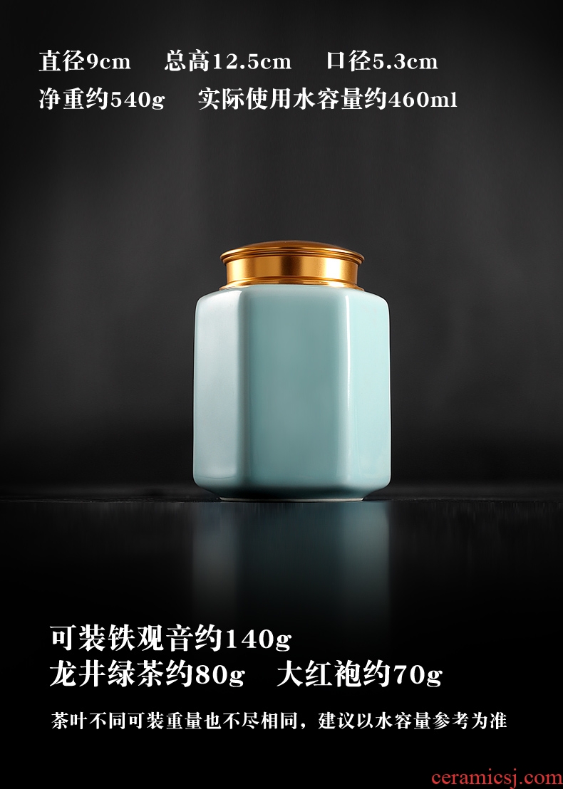 Caddy fixings ceramic seal household storage POTS tea accessories receives POTS sealed storage jar of longquan celadon