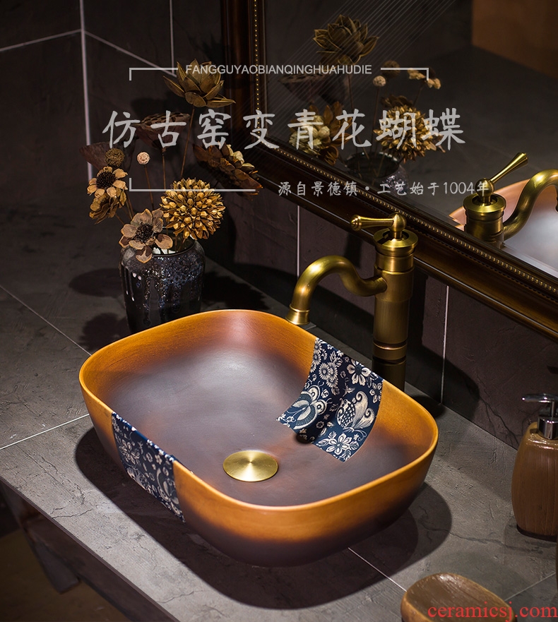 Jingdezhen American stage basin to the oval art ceramic toilet washing the basin that wash a face to wash your hands