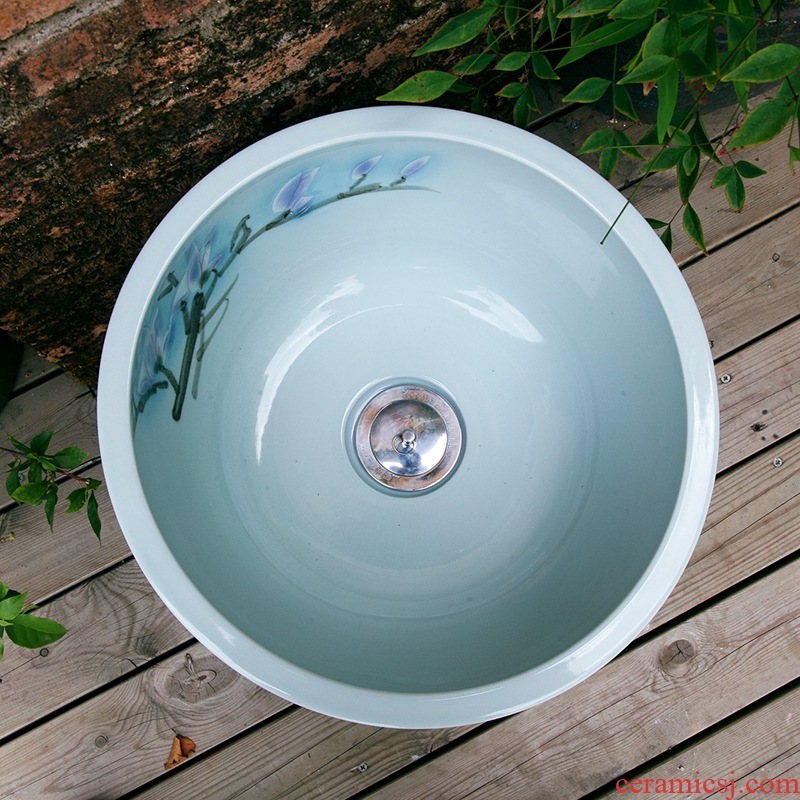 Jingdezhen Chinese wind Chinese creative arts ceramic mop pool large balcony mop pool toilet bowl