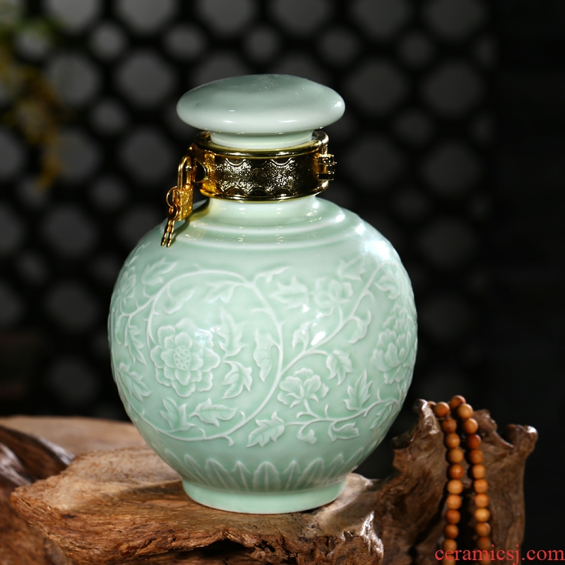 Many optional jingdezhen ceramic bottle wine jar empty bottle seal wine jugs home hip flask 3 kg