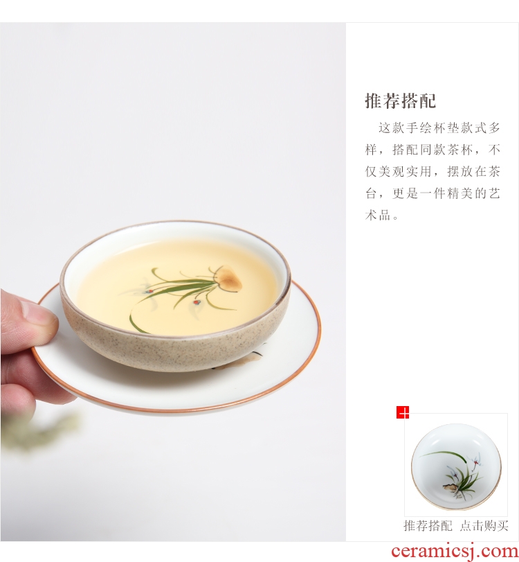 The Product up with porcelain remit hand - made ceramic cup mat small tea tray mat manual coloured drawing or pattern the tea taking tea tea accessories