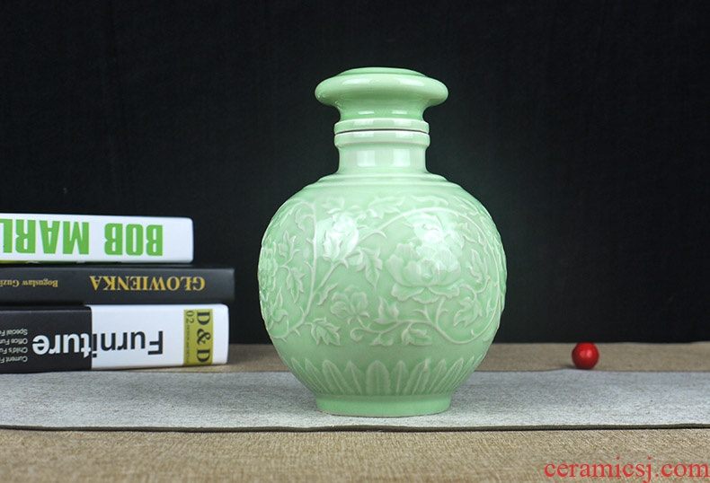 Many optional jingdezhen ceramic bottle wine jar empty bottle seal wine jugs home hip flask 3 kg