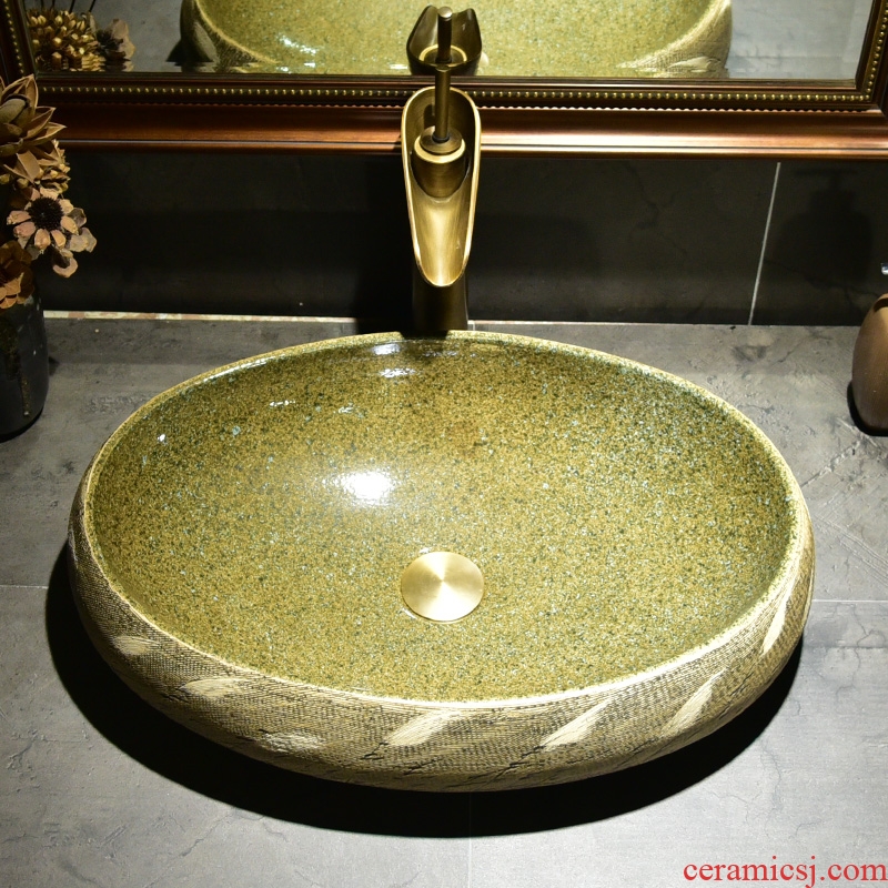 Jingdezhen continental basin lavatory toilet lavabo ceramics art stage household basin basin is contracted