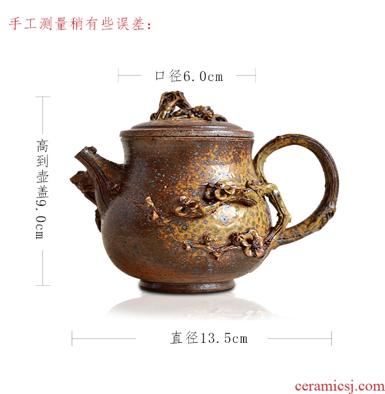 Tao fan manual undressed ore coarse ceramic filter name plum flower ceramic teapot hand hand grasp to burn pot of a blastocyst teapot tea sets