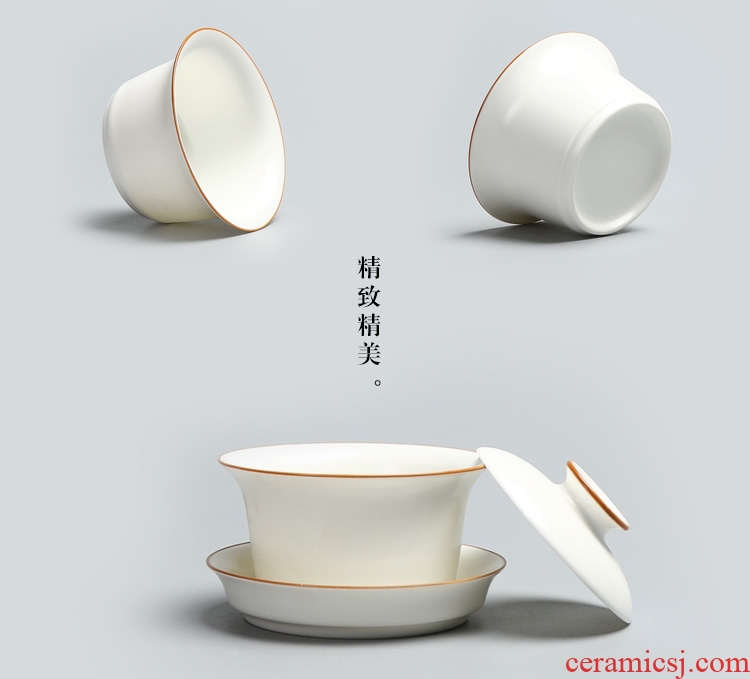 Quiet life ceramic tureen up only inferior smooth three light tureen fat white bowl tea cups of tea bowl
