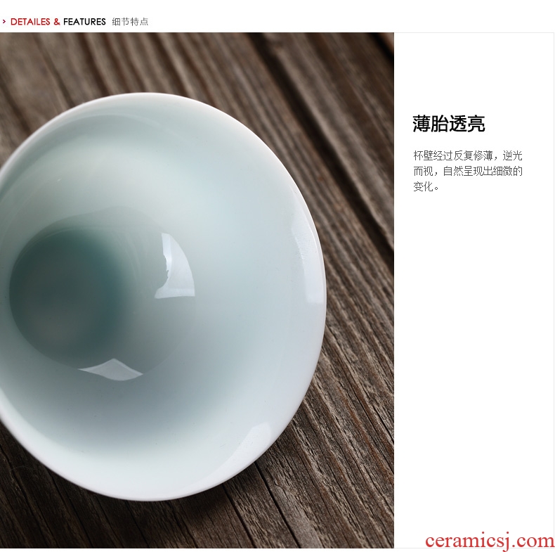 Ultimately responds to shadow celadon jingdezhen ceramic cups sample tea cup kunfu tea cup a single master cup small single cup bowl