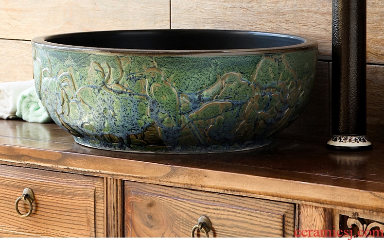 Stage basin restoring ancient ways round sink dish basin washing bowl lavatory toilet European ceramic art basin