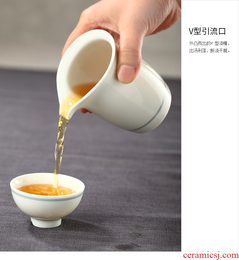 Ultimately responds to the xuan wen hand - made tea sea of blue and white porcelain tea set and a cup of large - sized ceramic fair keller kongfu tea machine accessories